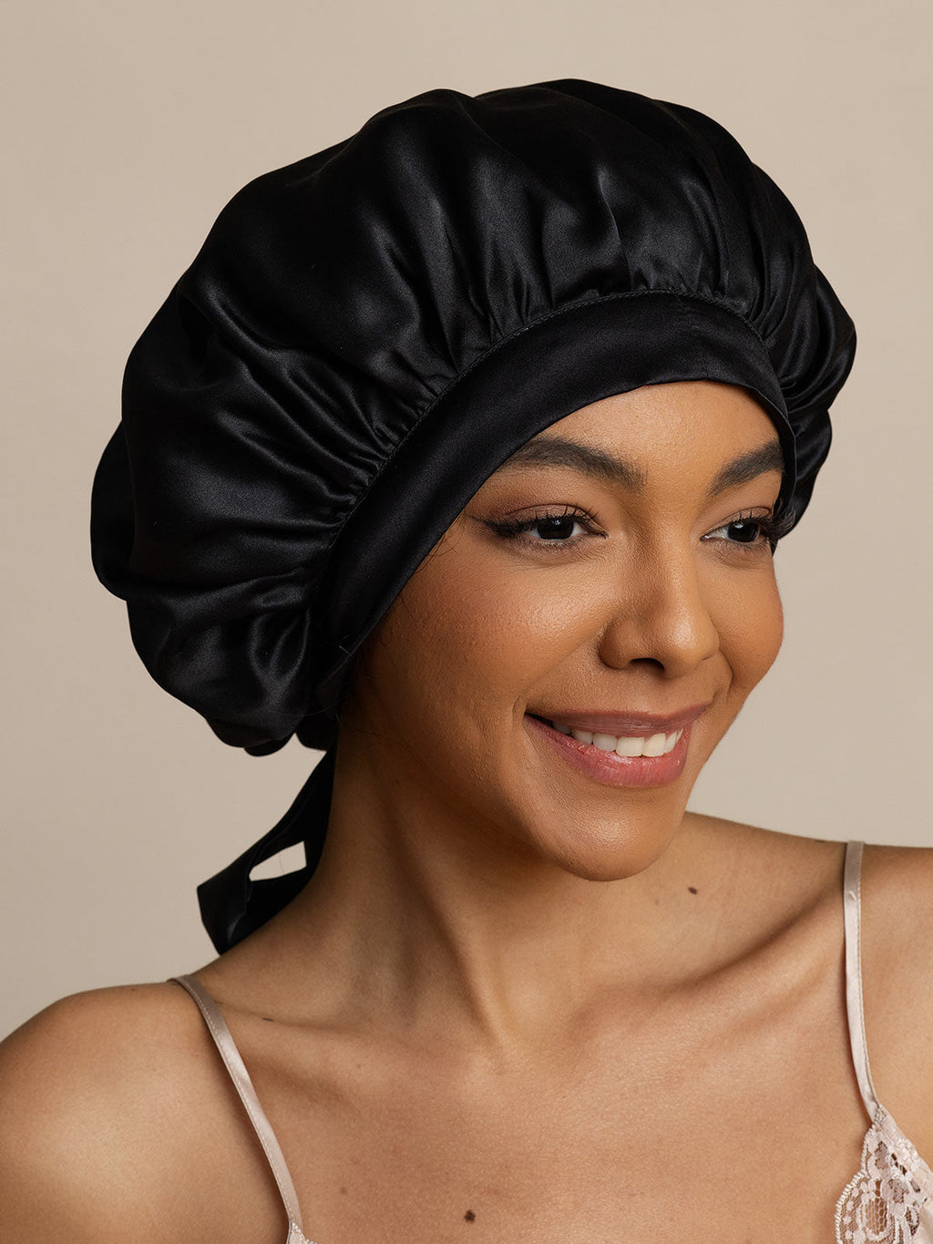 Women's Mulberry Silk Bonnet with Long Ribbons
