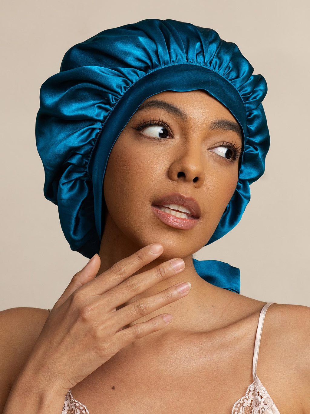 Women's Mulberry Silk Bonnet with Long Ribbons