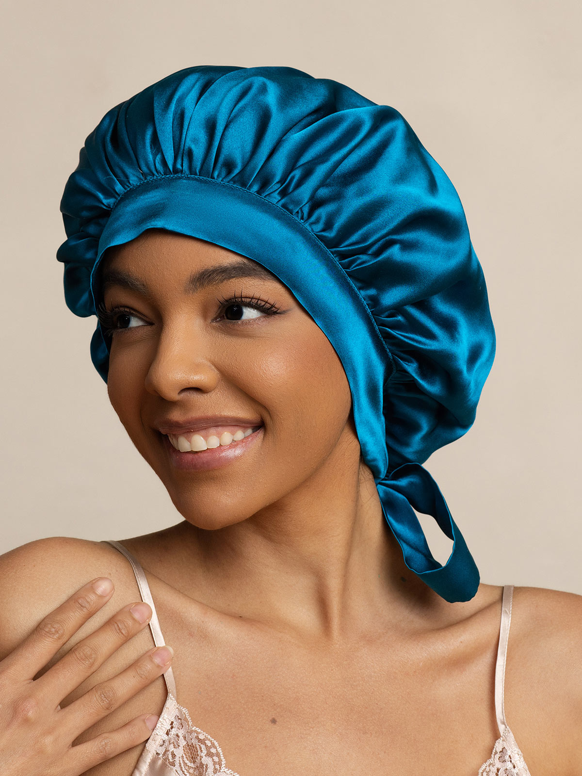 Women's Mulberry Silk Bonnet with Long Ribbons