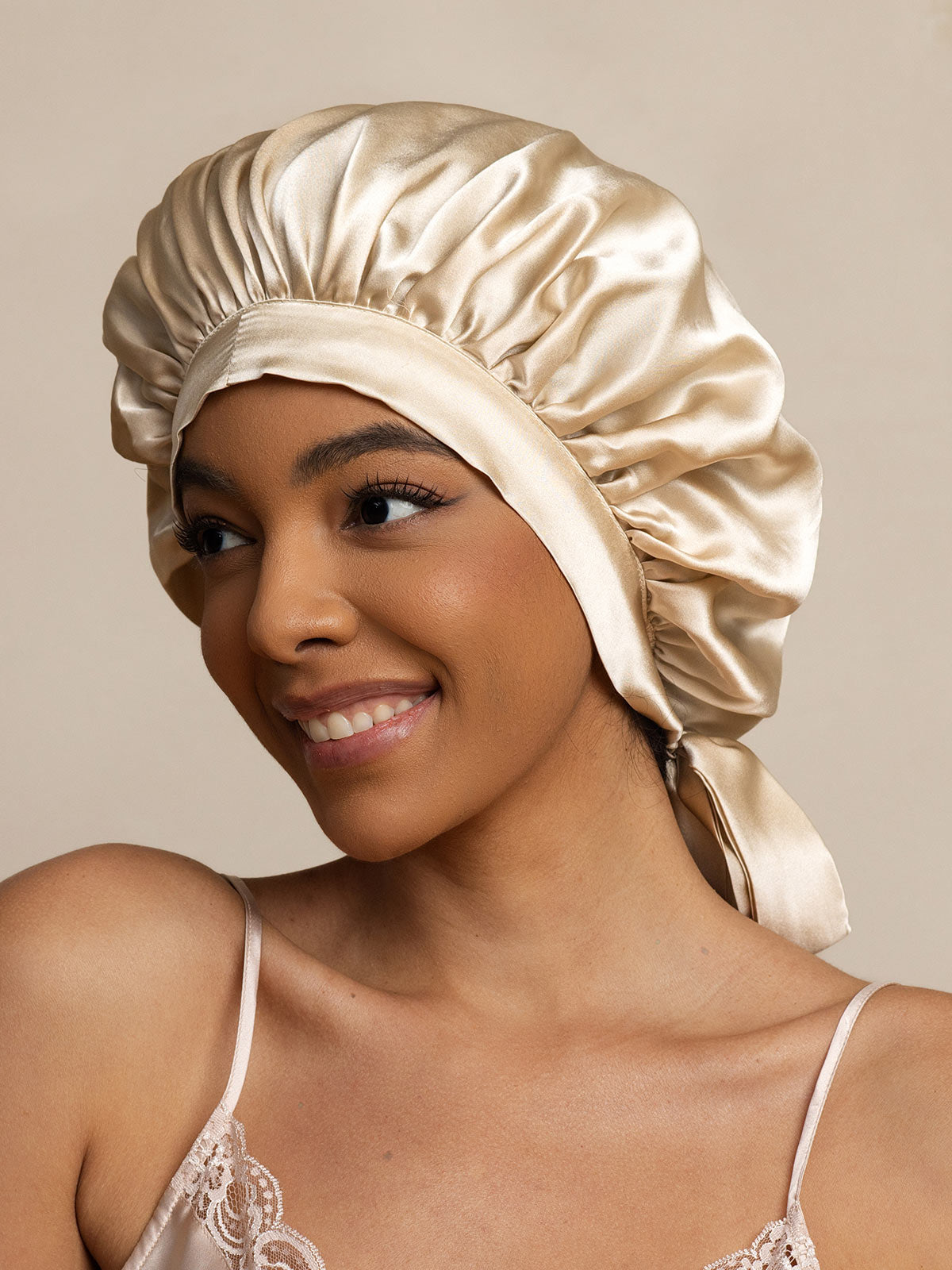 Pure silk Elegant Bonnet with Long Ribbons