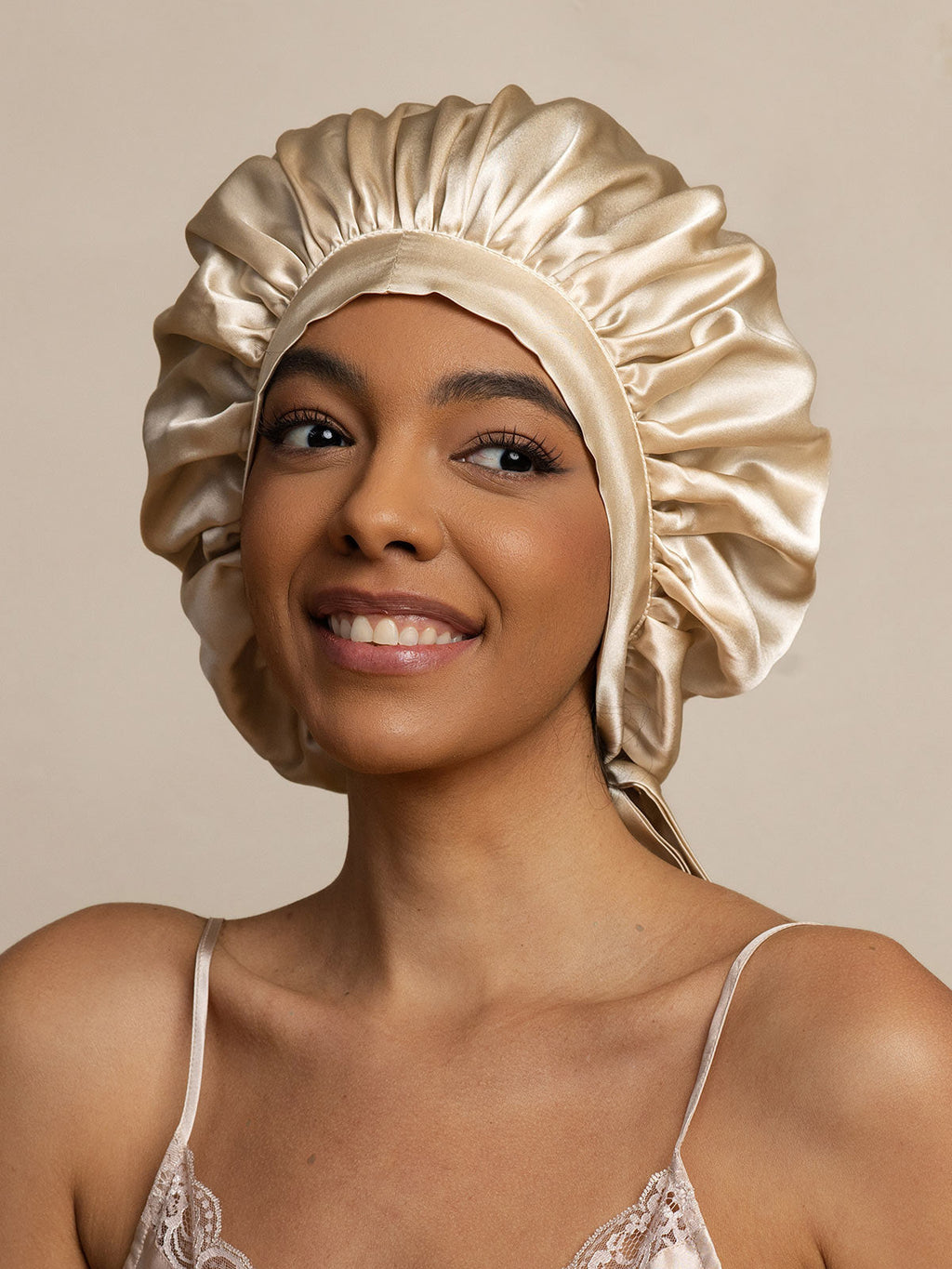 Pure silk Elegant Bonnet with Long Ribbons