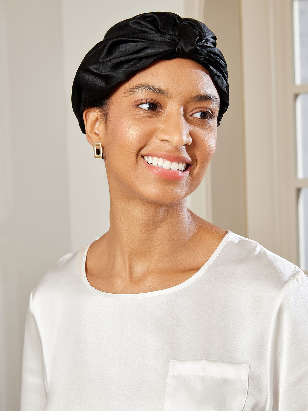 Pure Silk Night Turban Bonnet