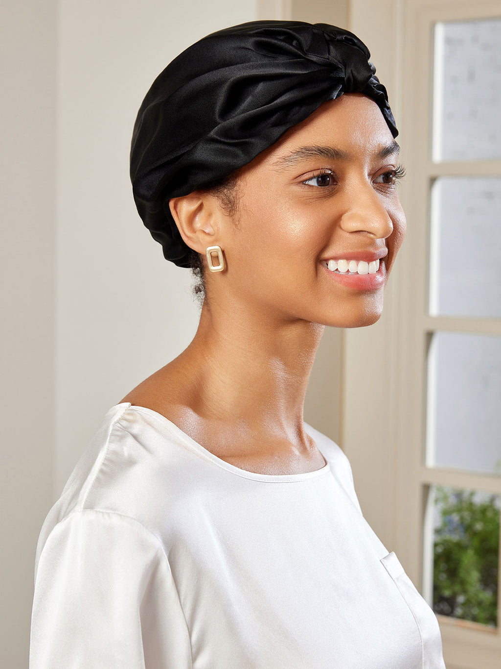 Pure Silk Night Turban Bonnet