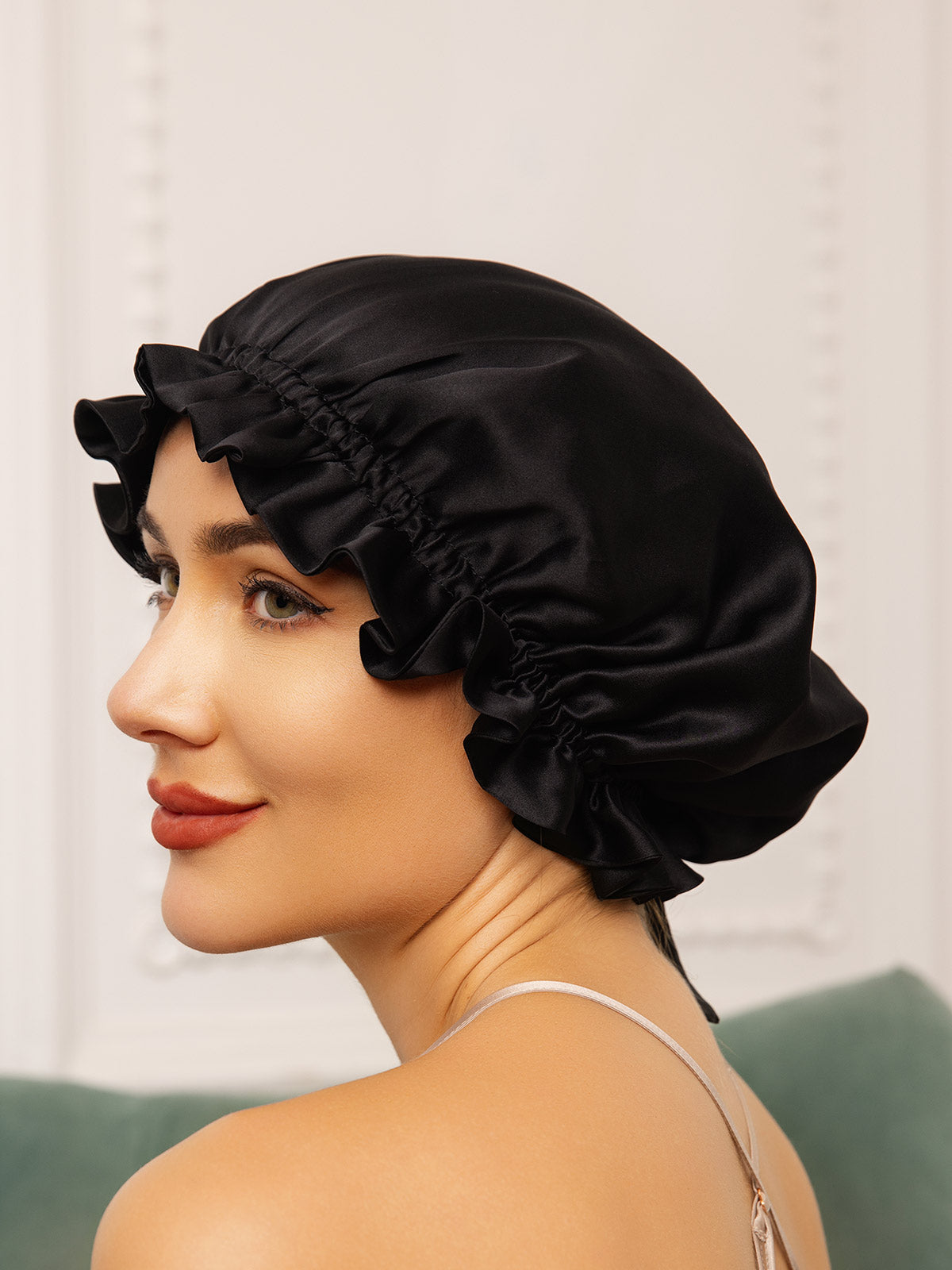 Pure Silk Double Layer Bonnet with Ribbon