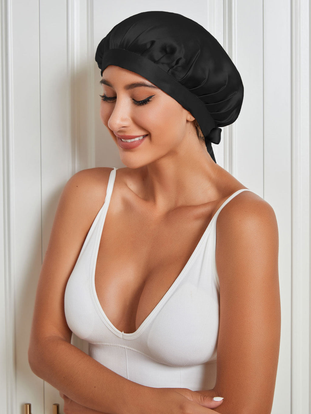 Pure Silk Classic Bonnet with Ribbons