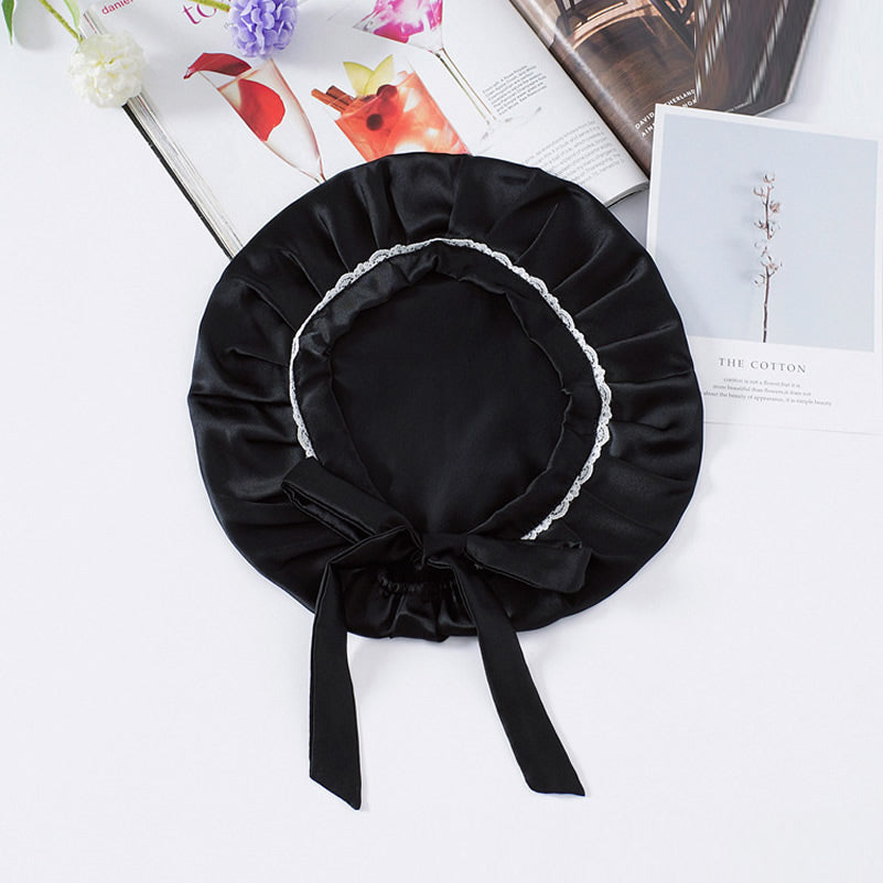Pure Silk Lace Bonnet with Ribbons