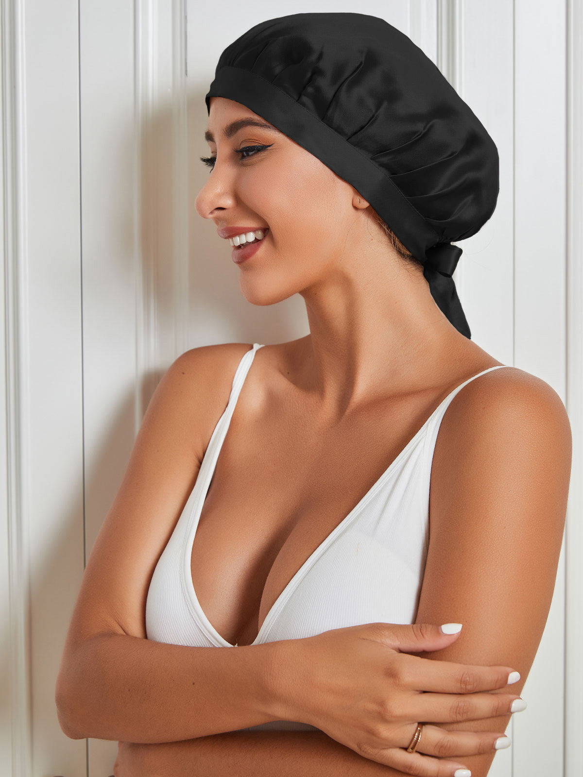 Pure Silk Classic Bonnet with Ribbons