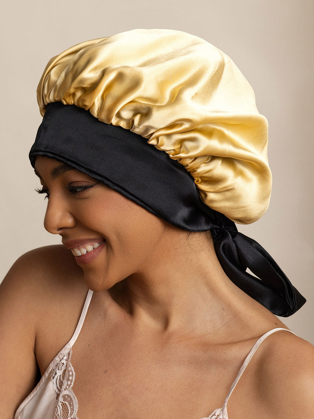 Women's Silk Casual Bonnet with Long Ribbons (Two-tone and Double-sided)