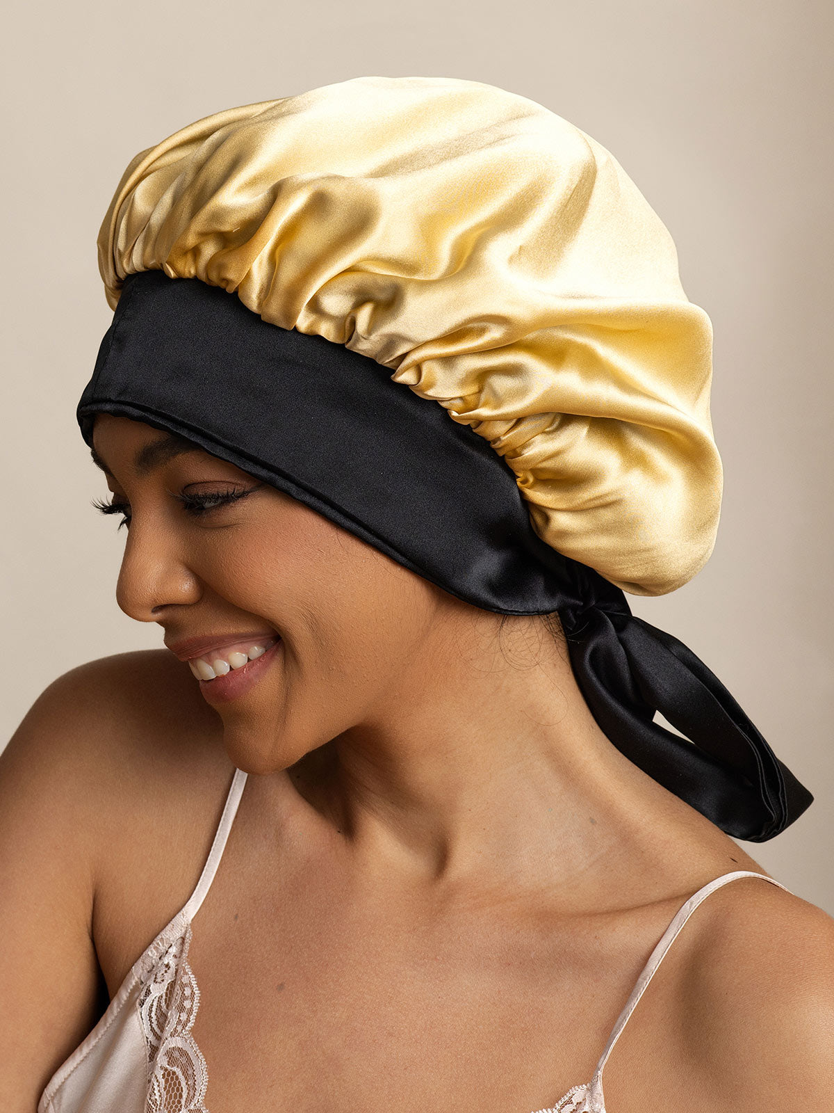 Women's Silk Casual Bonnet with Long Ribbons (Two-tone and Double-sided)