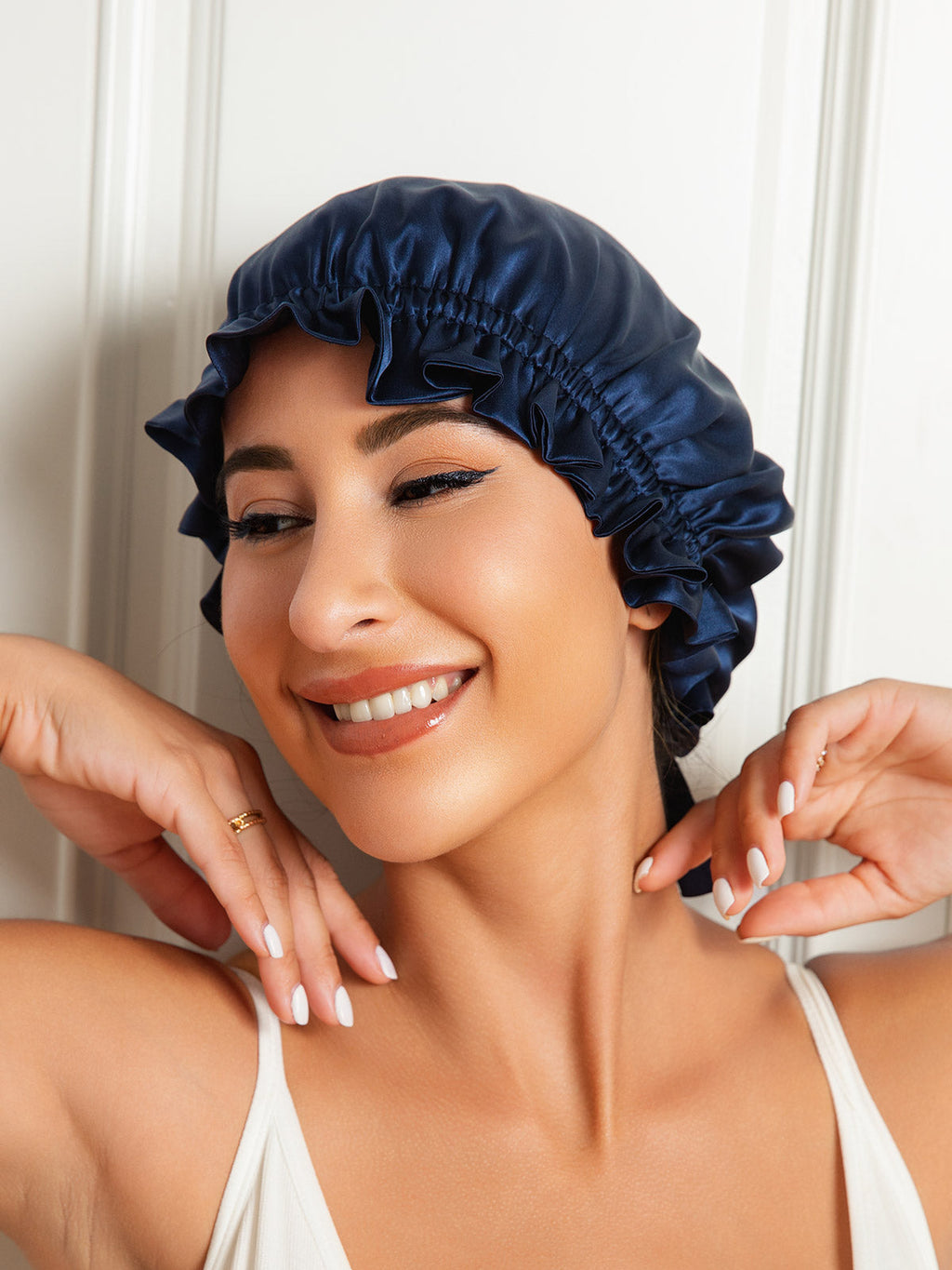 Pure Silk Double Layer Bonnet with Ribbon
