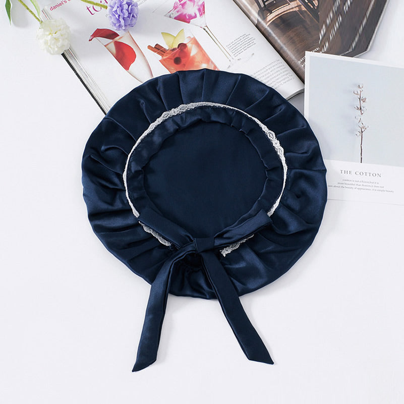 Pure Silk Lace Bonnet with Ribbons