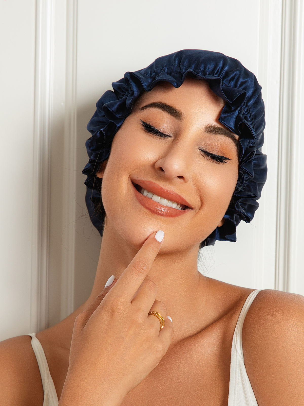 Pure Silk Double Layer Bonnet with Ribbon