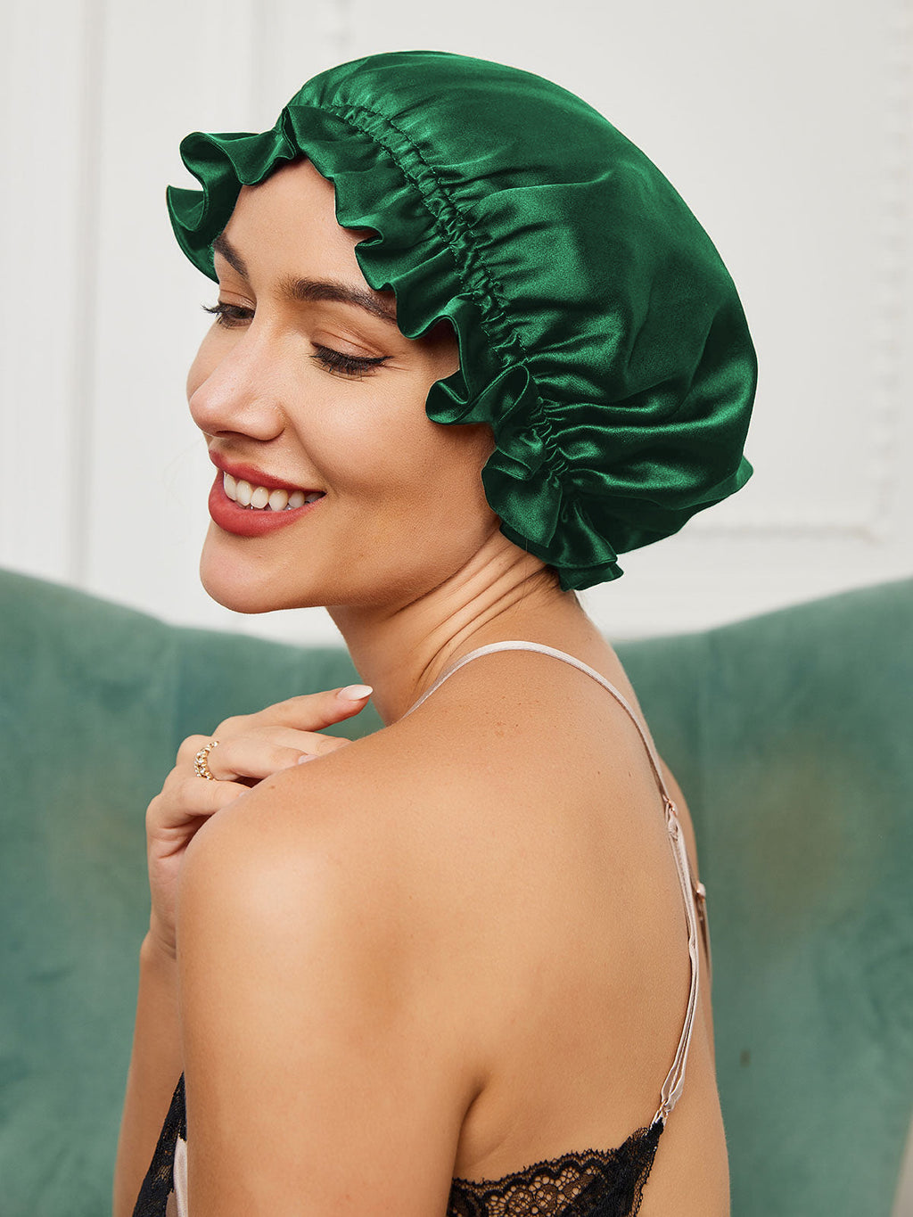 Pure Silk Double Layer Bonnet with Ribbon