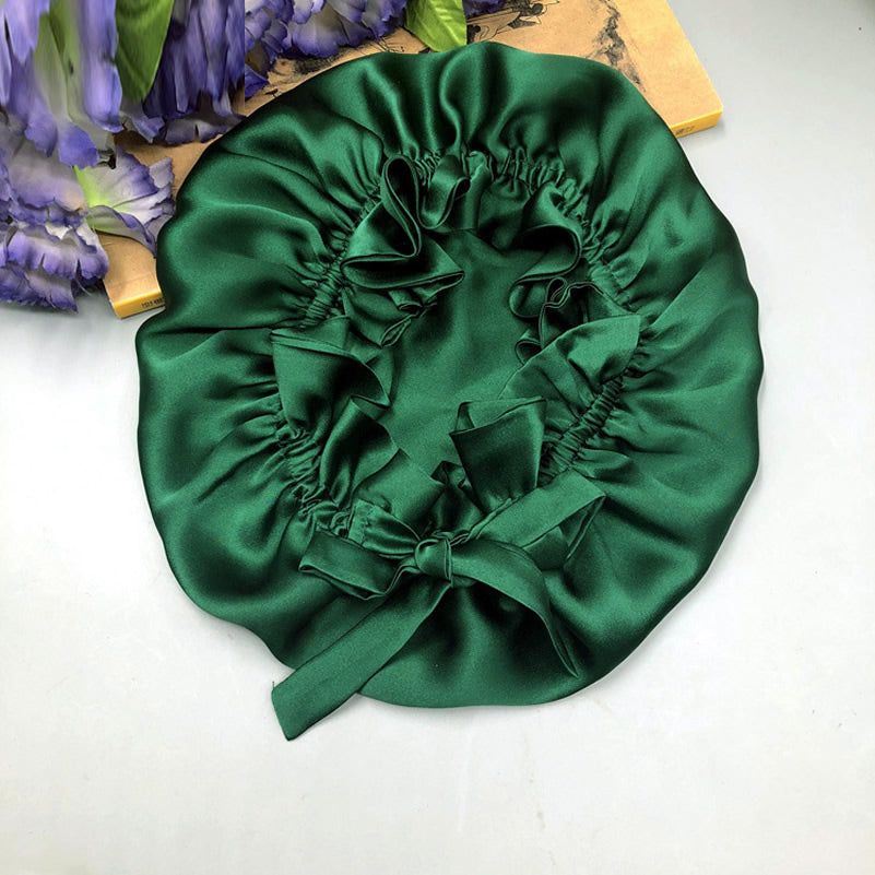 Pure Silk Double Layer Bonnet with Ribbon