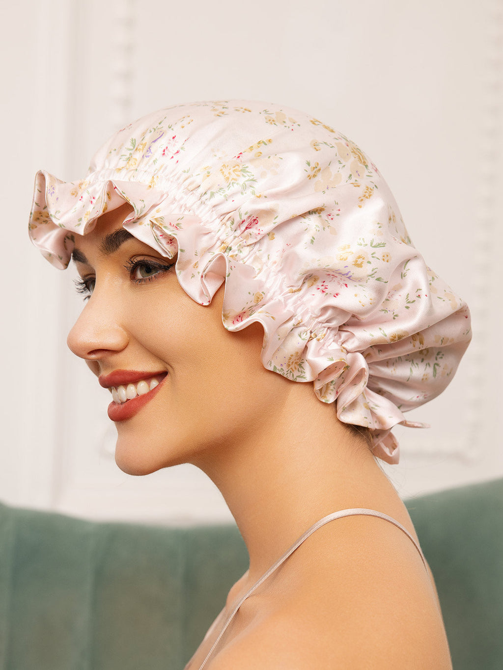 Pure Silk Double Layer Bonnet with Ribbon