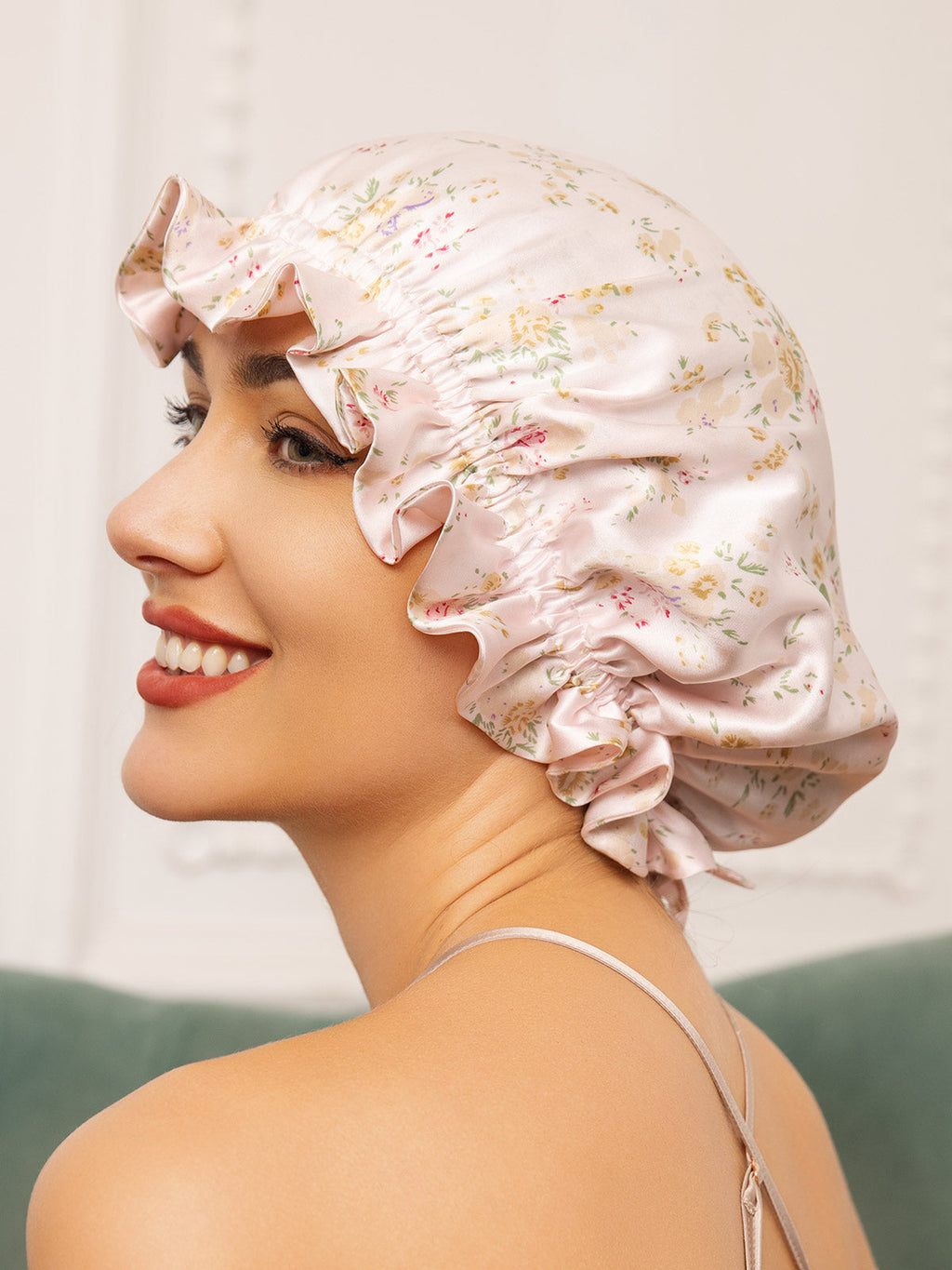 Pure Silk Double Layer Bonnet with Ribbon
