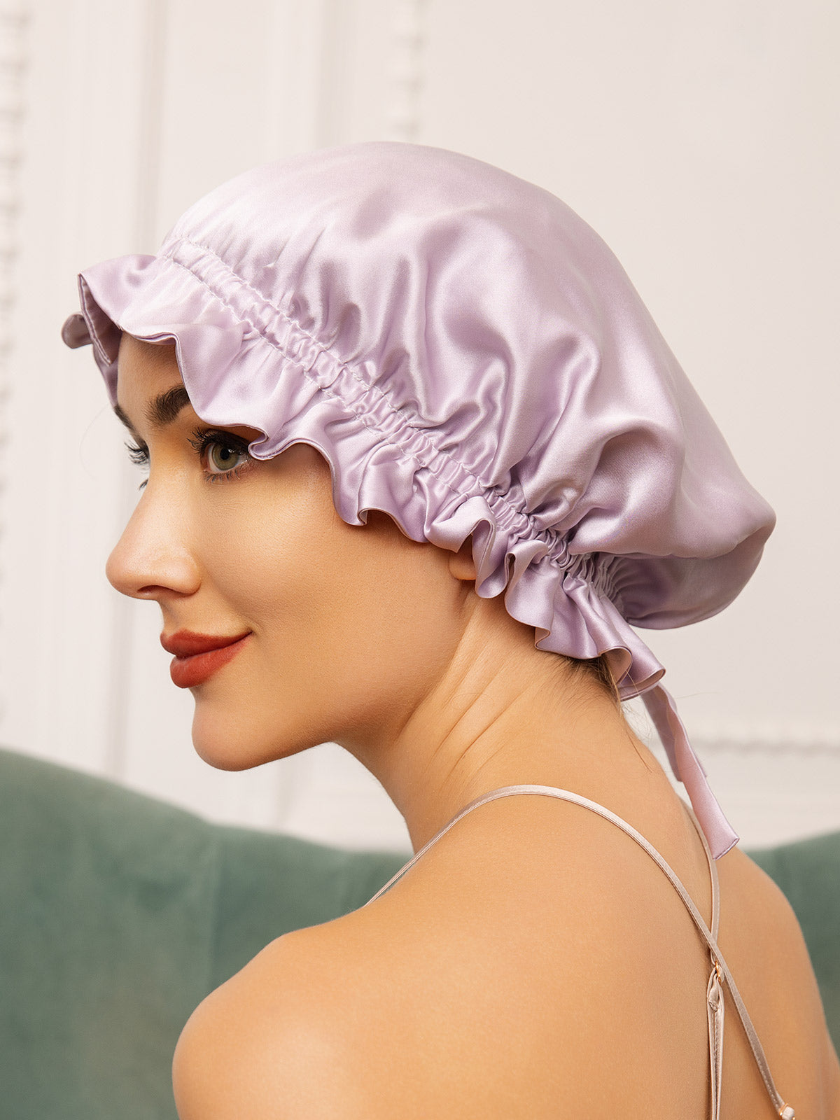 Pure Silk Double Layer Bonnet with Ribbon