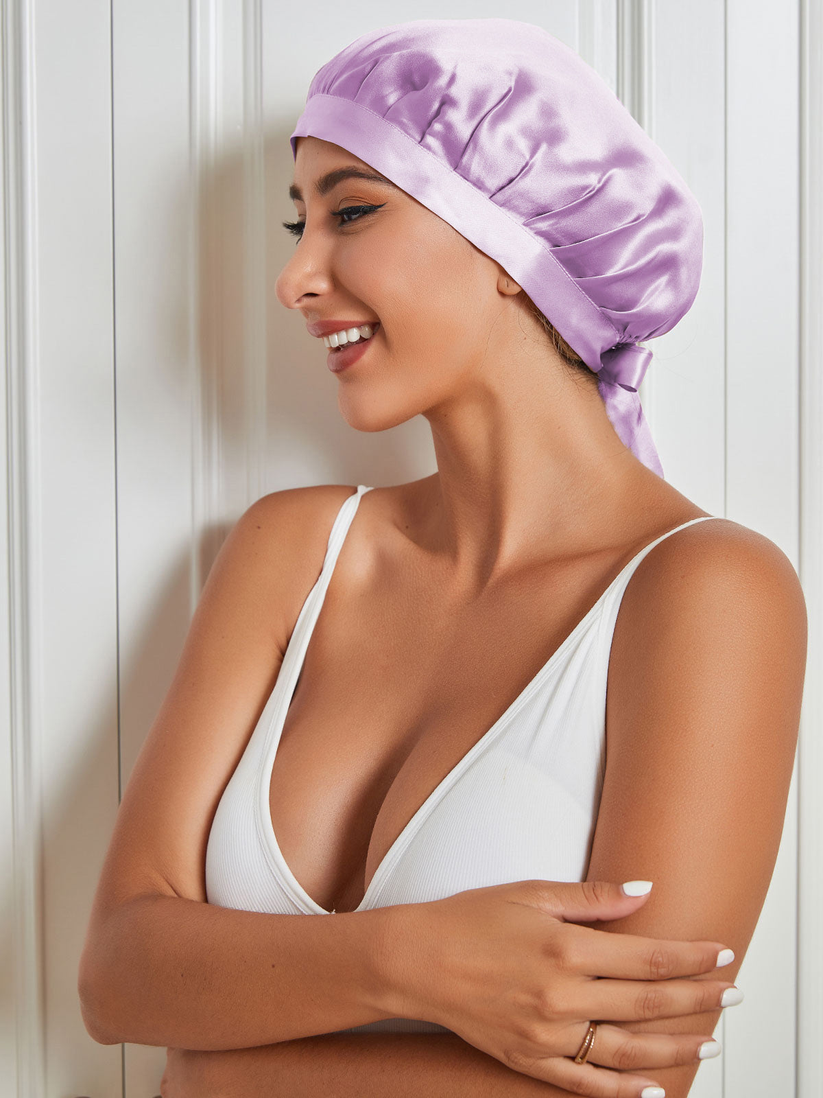Pure Silk Classic Bonnet with Ribbons