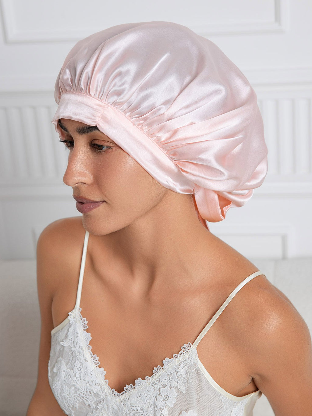 Pure silk Elegant Bonnet with Long Ribbons