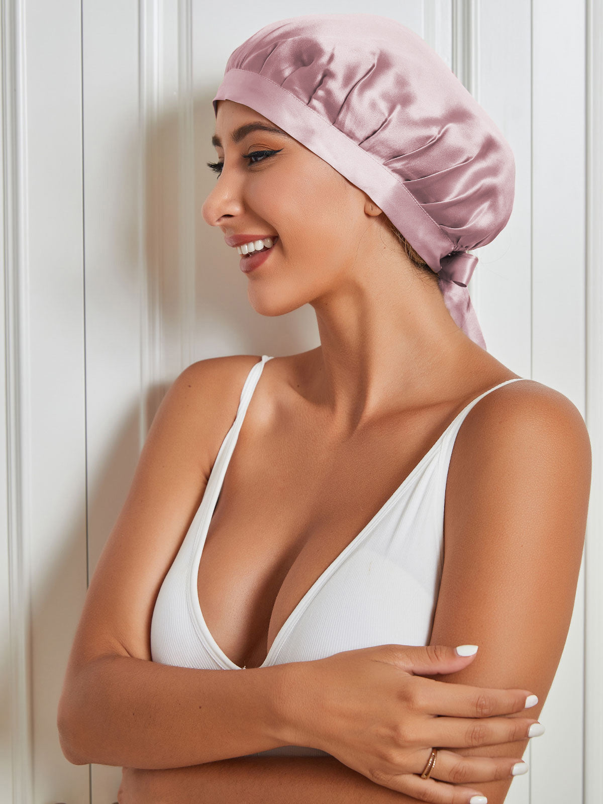 Pure Silk Classic Bonnet with Ribbons