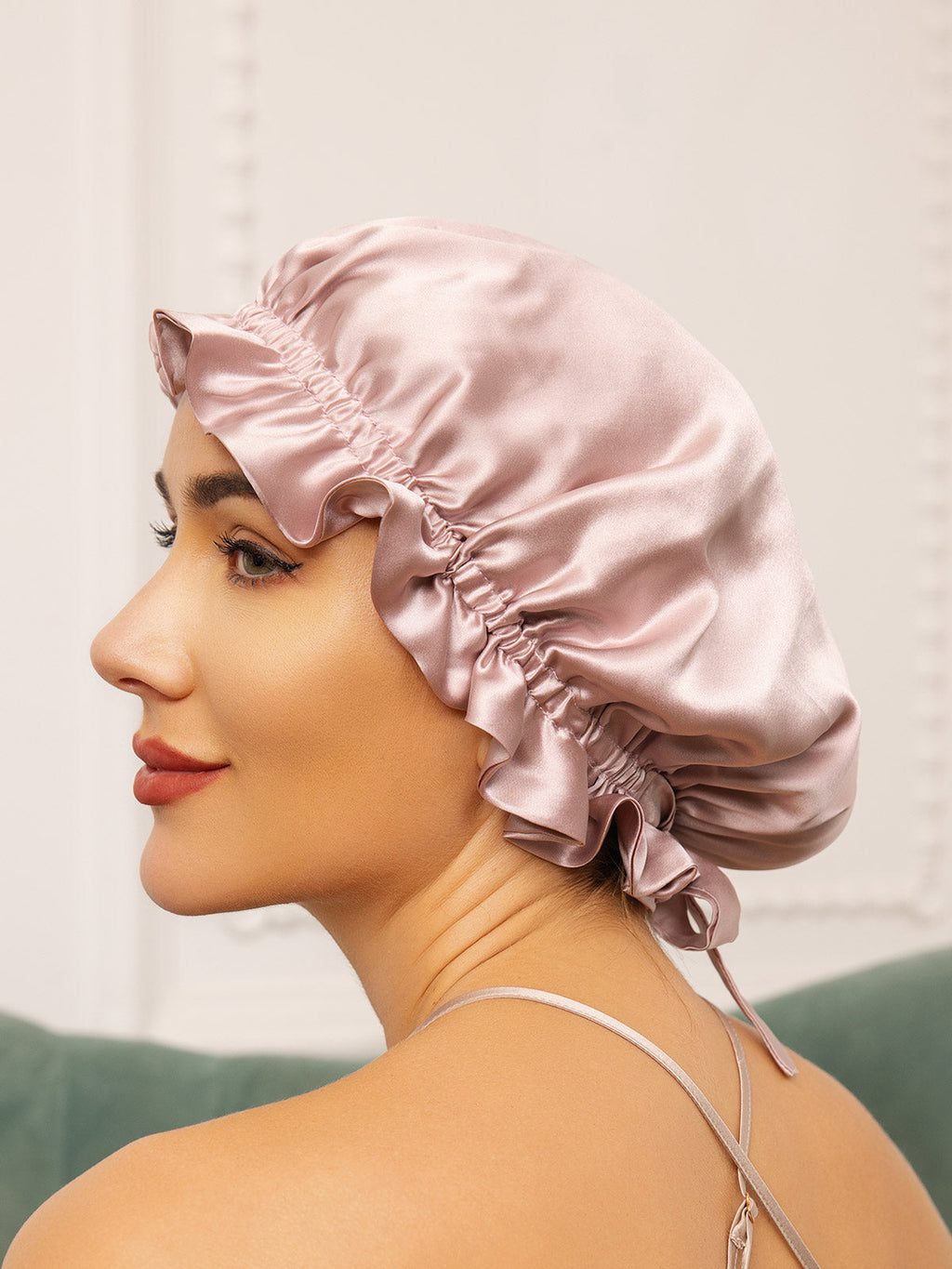 Pure Silk Double Layer Bonnet with Ribbon