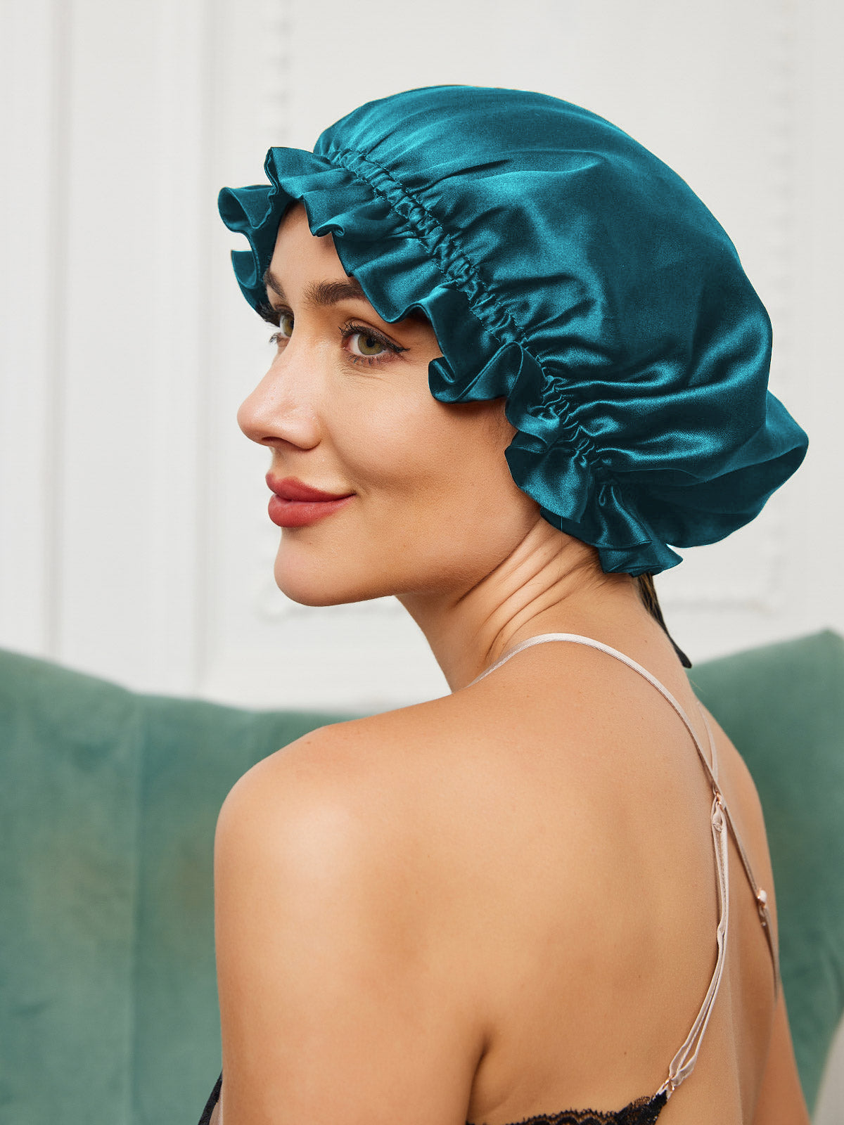 Pure Silk Double Layer Bonnet with Ribbon