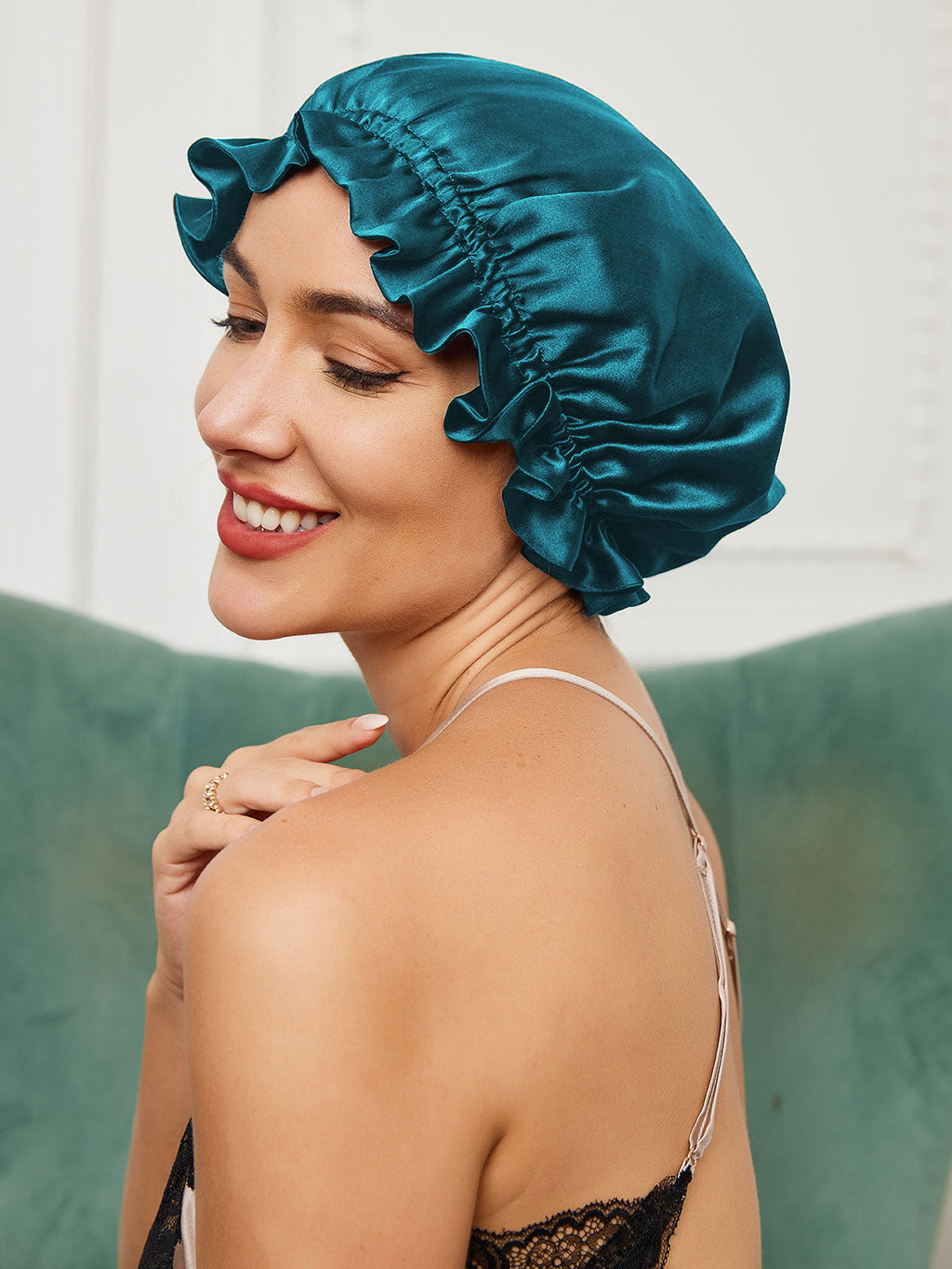 Pure Silk Double Layer Bonnet with Ribbon