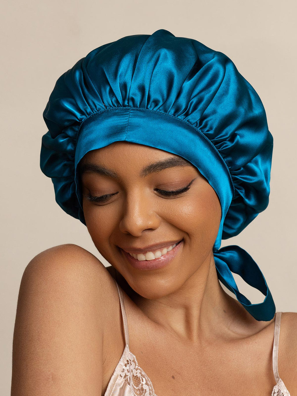Pure silk Elegant Bonnet with Long Ribbons