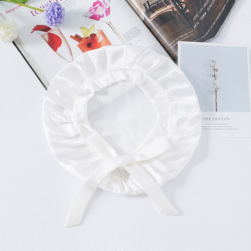 Pure Silk Lace Bonnet with Ribbons