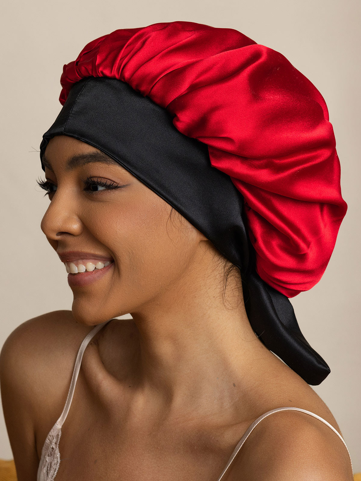 Women's Silk Casual Bonnet with Long Ribbons (Two-tone and Double-sided)