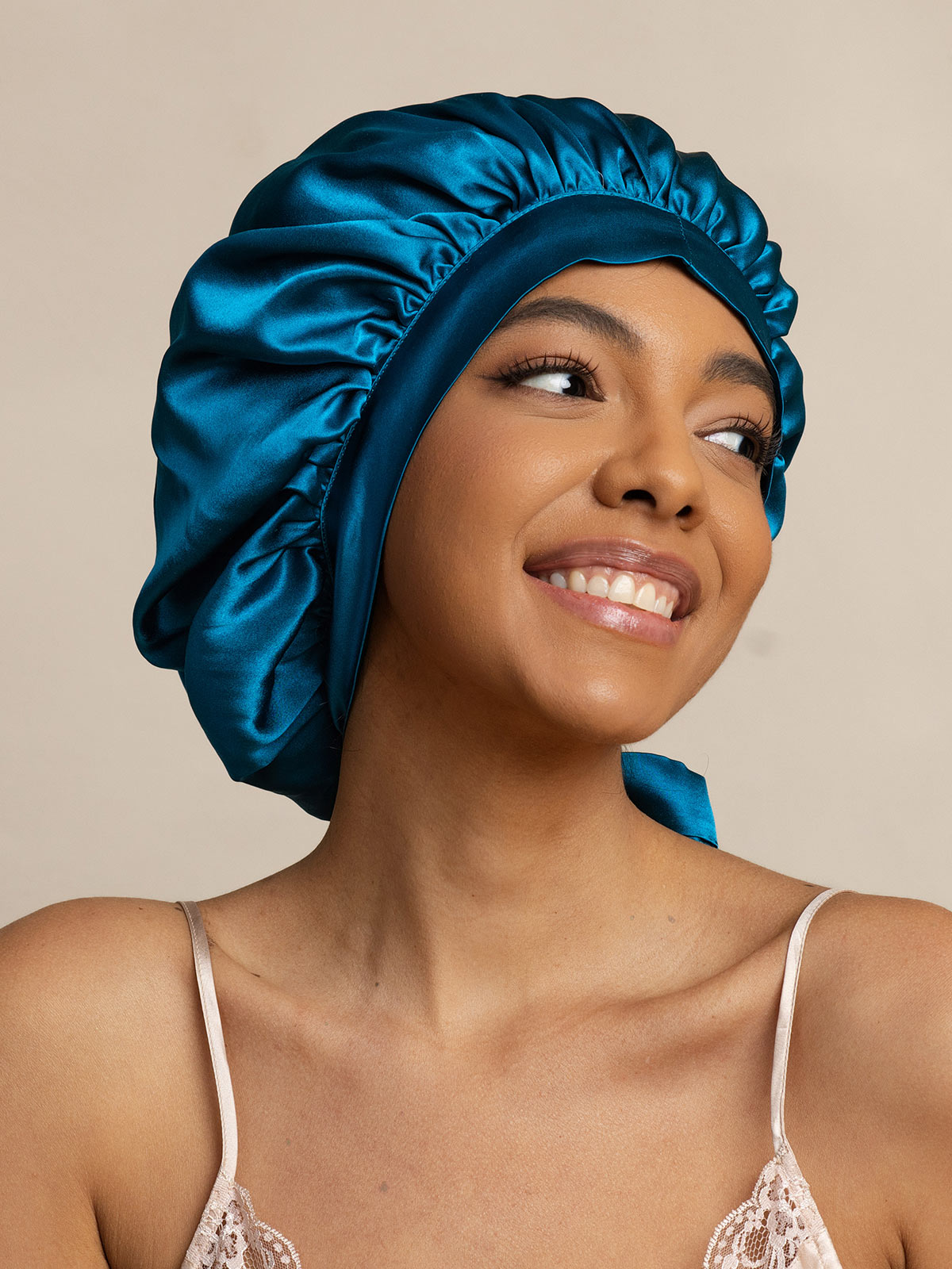 Women's Mulberry Silk Bonnet with Long Ribbons
