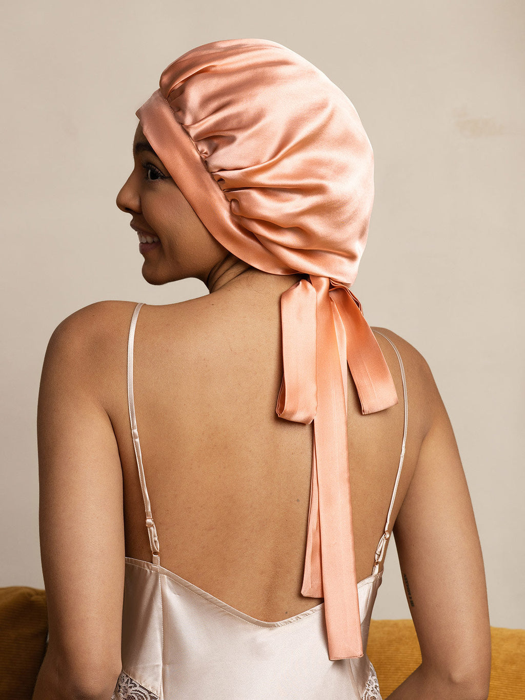 Women's Mulberry Silk Bonnet with Long Ribbons